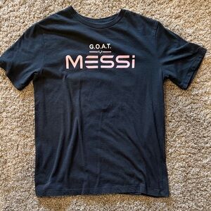 Kids Black G.O.A.T. Messi T-Shirt